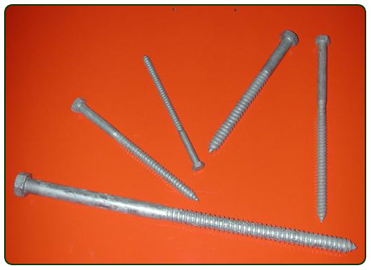 Lag Screws Steel Galvanized Stainless Steel and Bronze